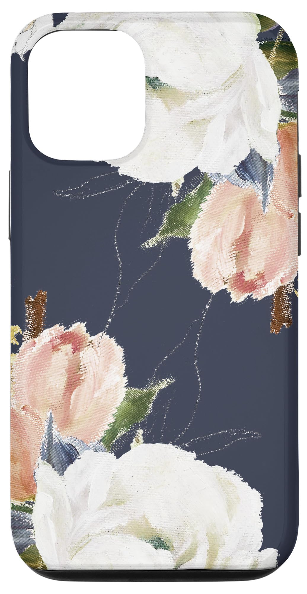 Gorgeous Navy Rose Print Floral Bloom Bouquet Elegant Pretty Case for iPhone 12/12 Pro