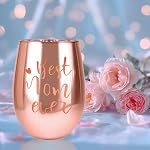 Mothers Day Cadeaux pour maman de fils fille - Rose Or Meilleur verre de vin de maman gravé cristal - Cadeaux d'anniversaire uniques pour les femmes - Idées cadeaux de la fête des mères pour ma mère femme grand-mère
