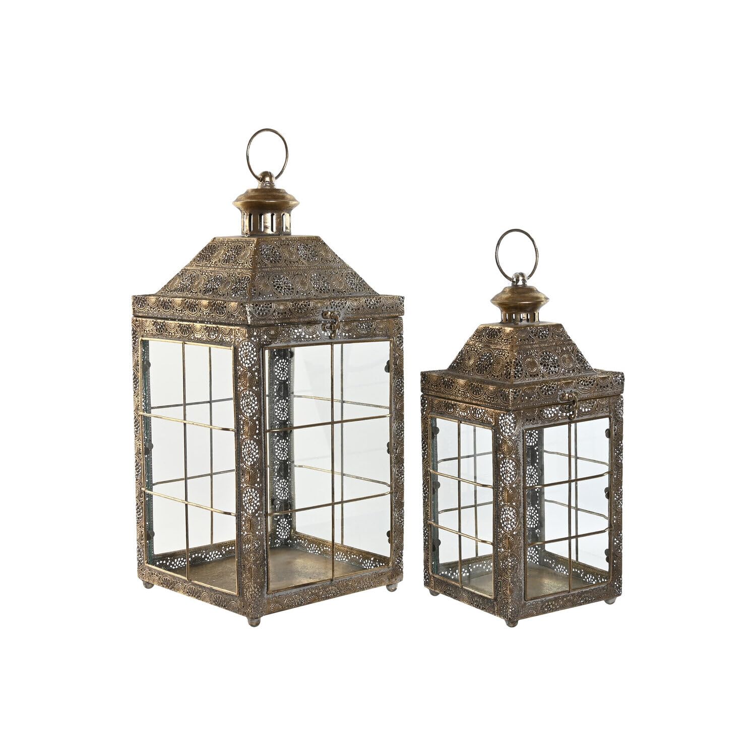 Farola set 2 metal cristal pour illuminer un coin sombre avec élégance et style