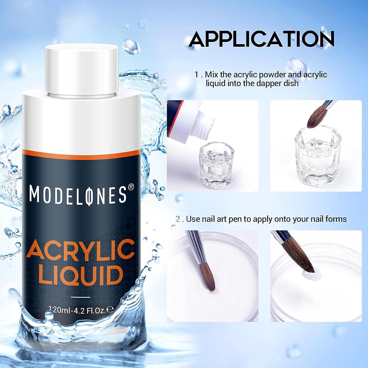 Modelones EMA Acrylic Liquid Monomer 120ml/4oz, Acrylic Nail Liquid for Professional Acrylic Powder Nail Extension Nail Art System MMA-FREE, Low-Odor, Non-Yellowing, Quick Dry, Christmas Gift : Beauty & Personal Care