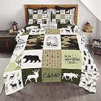 Vista 1 de Colcha para cámper tamaño Queen – Juego de edredón de camuflaje con el mejor recuerdo hecho en camping, ropa de cama para clima frío, edredón