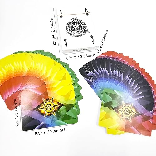 Miniatura 2 de Magia 3 piezas de cuatro colores finas tarjetas de fanning y manipulación etapa ilusiones tarjeta truco accesorios mágicos (3.5 in x 2.6 in)