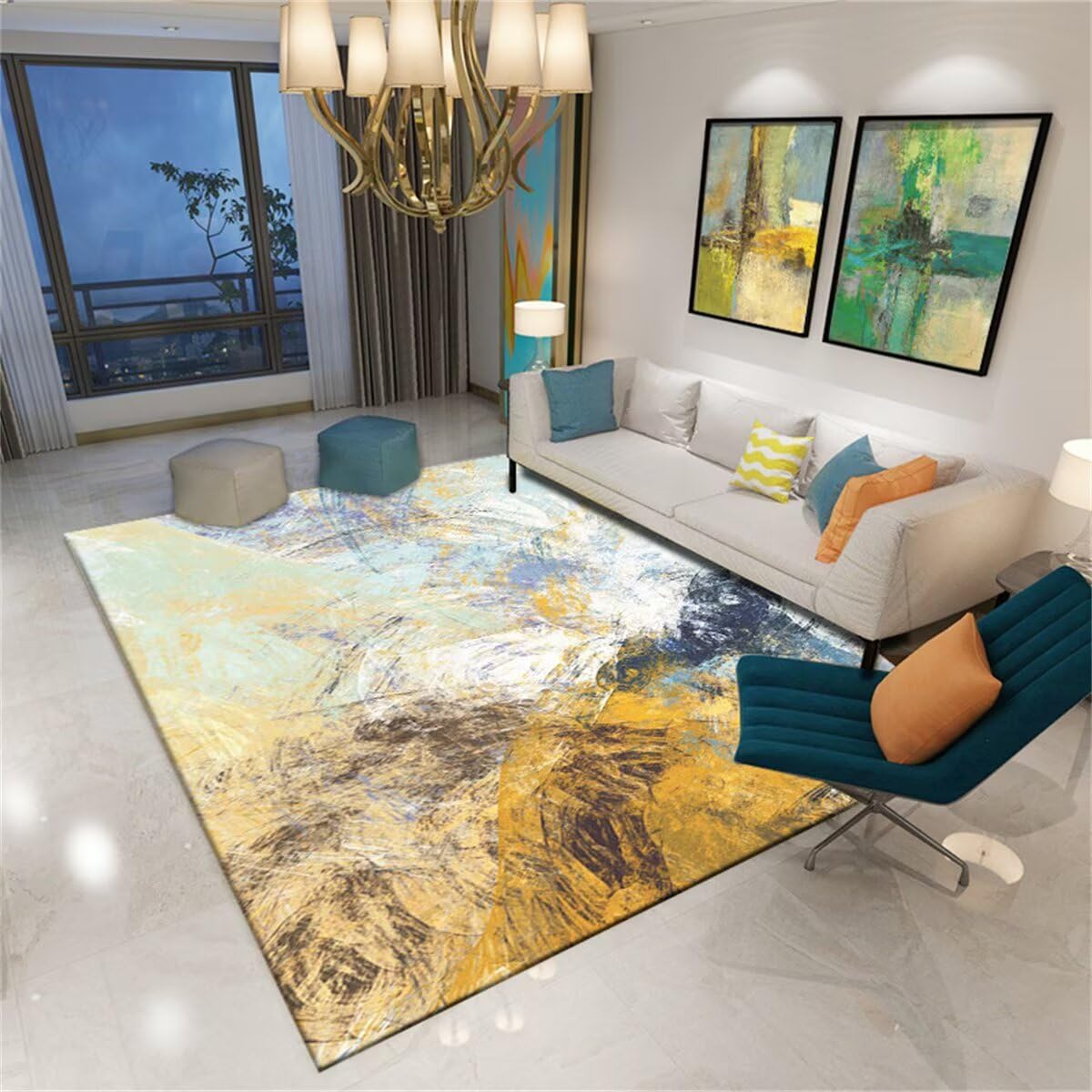 Tapete exterior 60x90cm amarillo soluciona la falta de color en pasillos