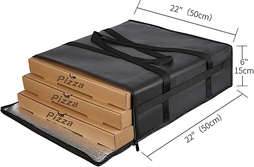 Miniatura 7 de musbus Bolsa para Pizza de Entrega Bolsa para Llevar Pizza Bolsas Aisladas Grandes para Entregas, 50,8x50,8 cm Bolsa para Alimentos de 20 Pulg para