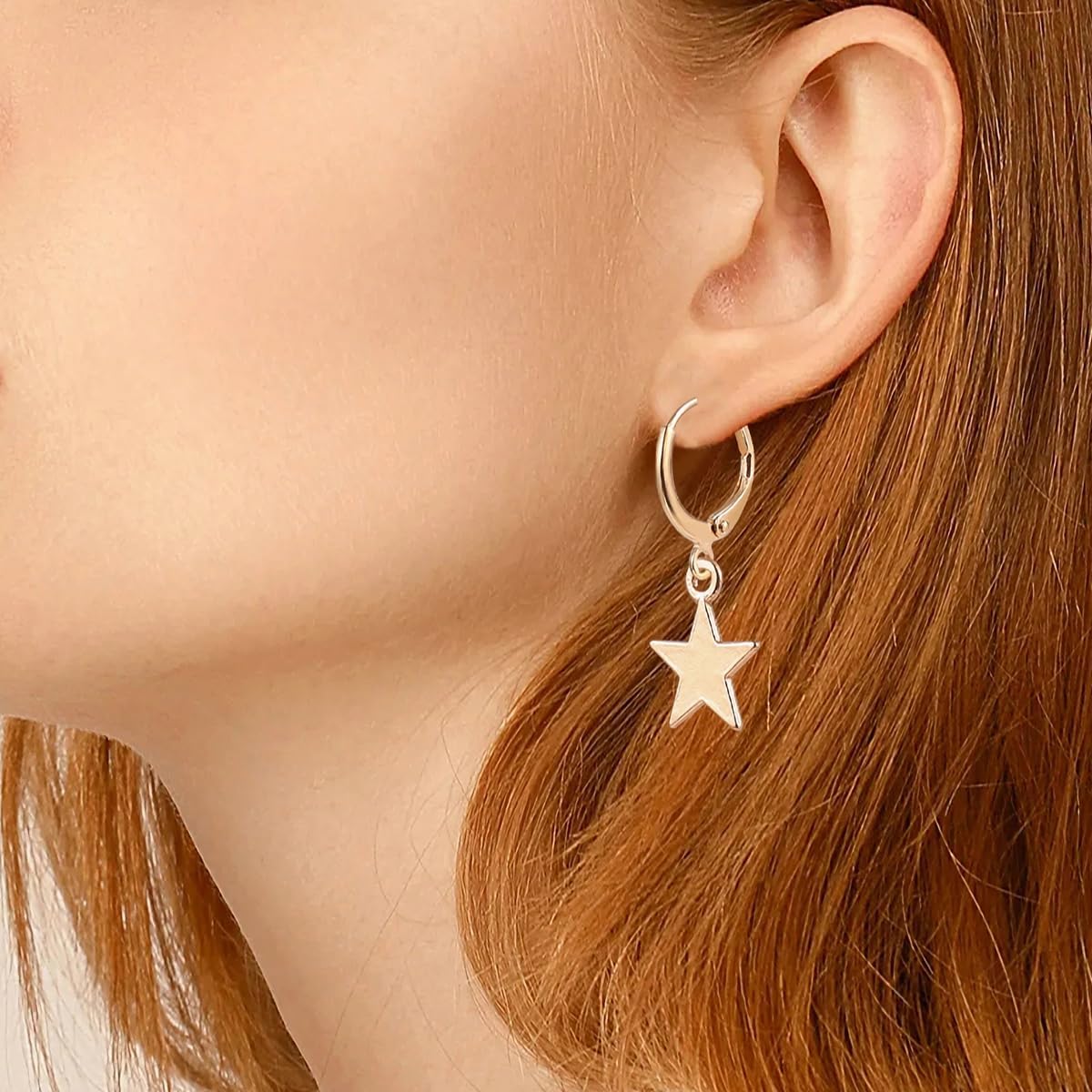 Smiley Face Earrings Huggie Hoop Y2K Preppy Happy Lightning Bolt Heart Star Small Dangle Colorful Gold White Red Pink Yellow Blue Jewelry