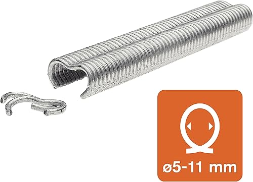 Miniatura 4 de Rapid VR22 - Alambre de malla galvanizado, adecuado para alambre de red de 5 a 0.433 in, ideal para asegurar jaulas y vallas, 1100 piezas, ampolla