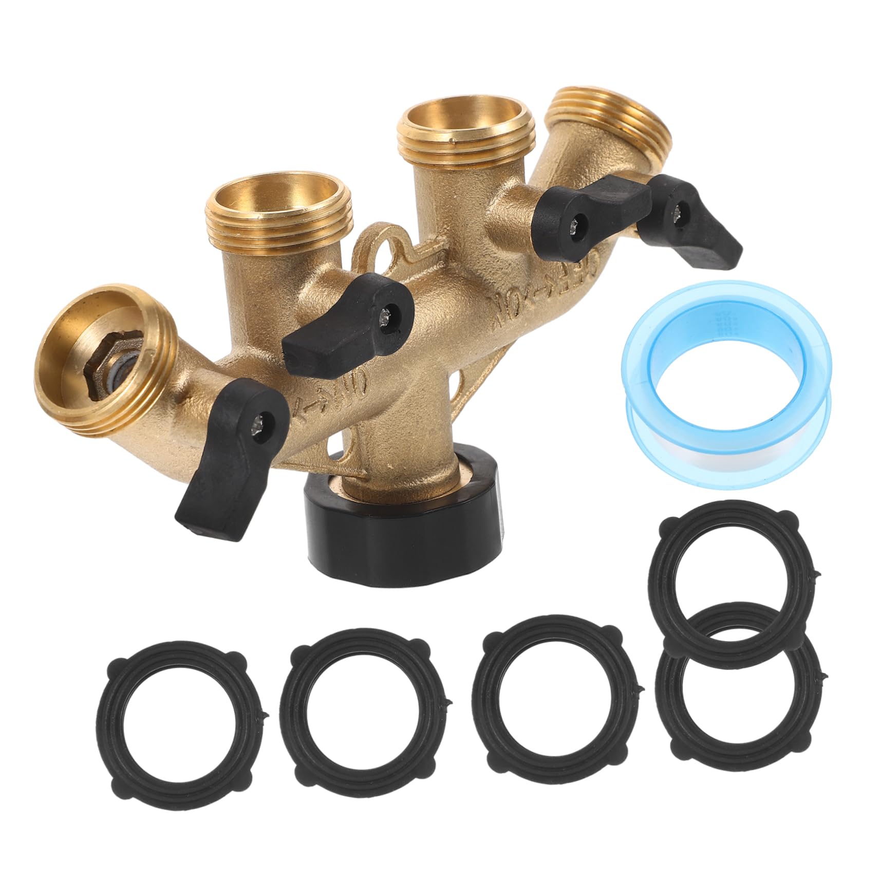 jojofuny 4sätze Garden Hose Splitter Aus Messing Wege Wasserverteiler Für Gartenbewässerung Autos Waschen Und Landschafts-Irrigation Robust Und Leicht Installieren