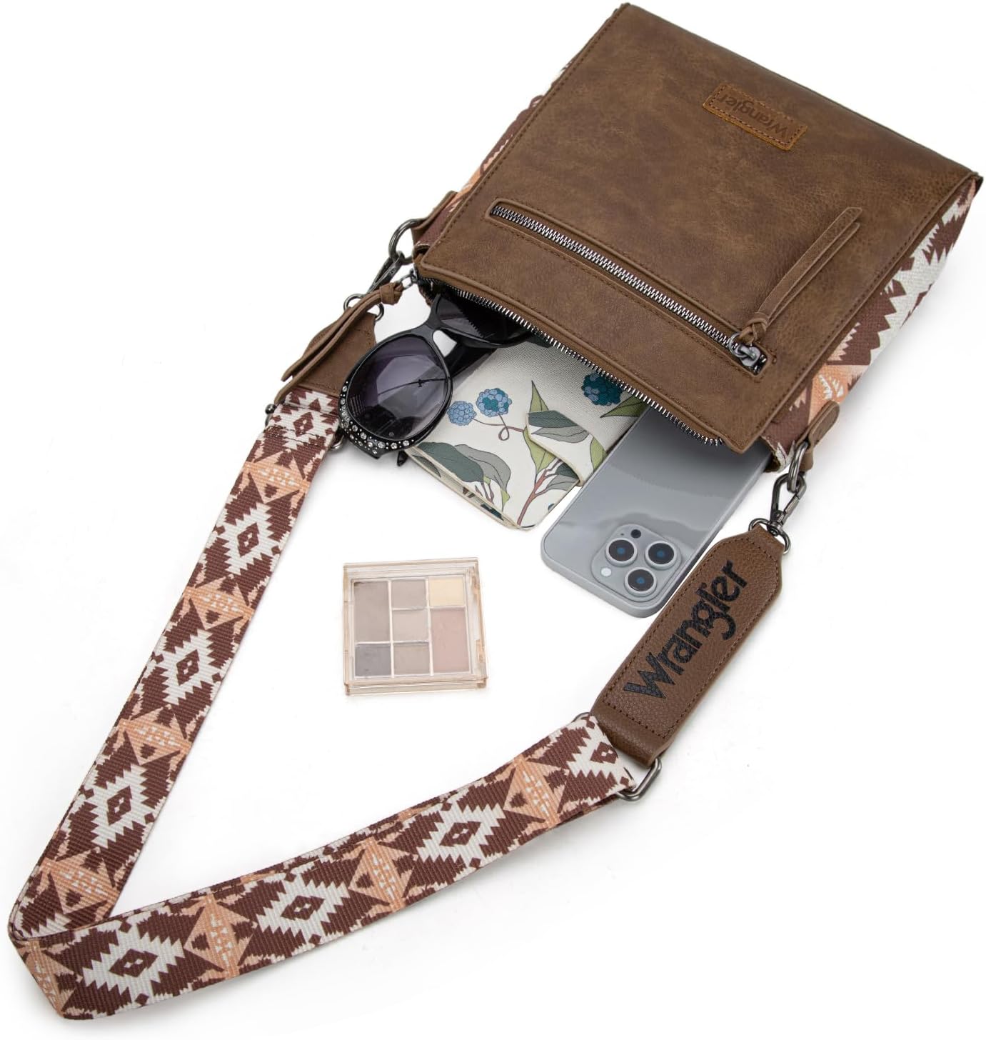 Wrangler Aztec Crossbody Purse Medium Shoulder Bags for Women Western Handbag with Guitar Strap - Image 5