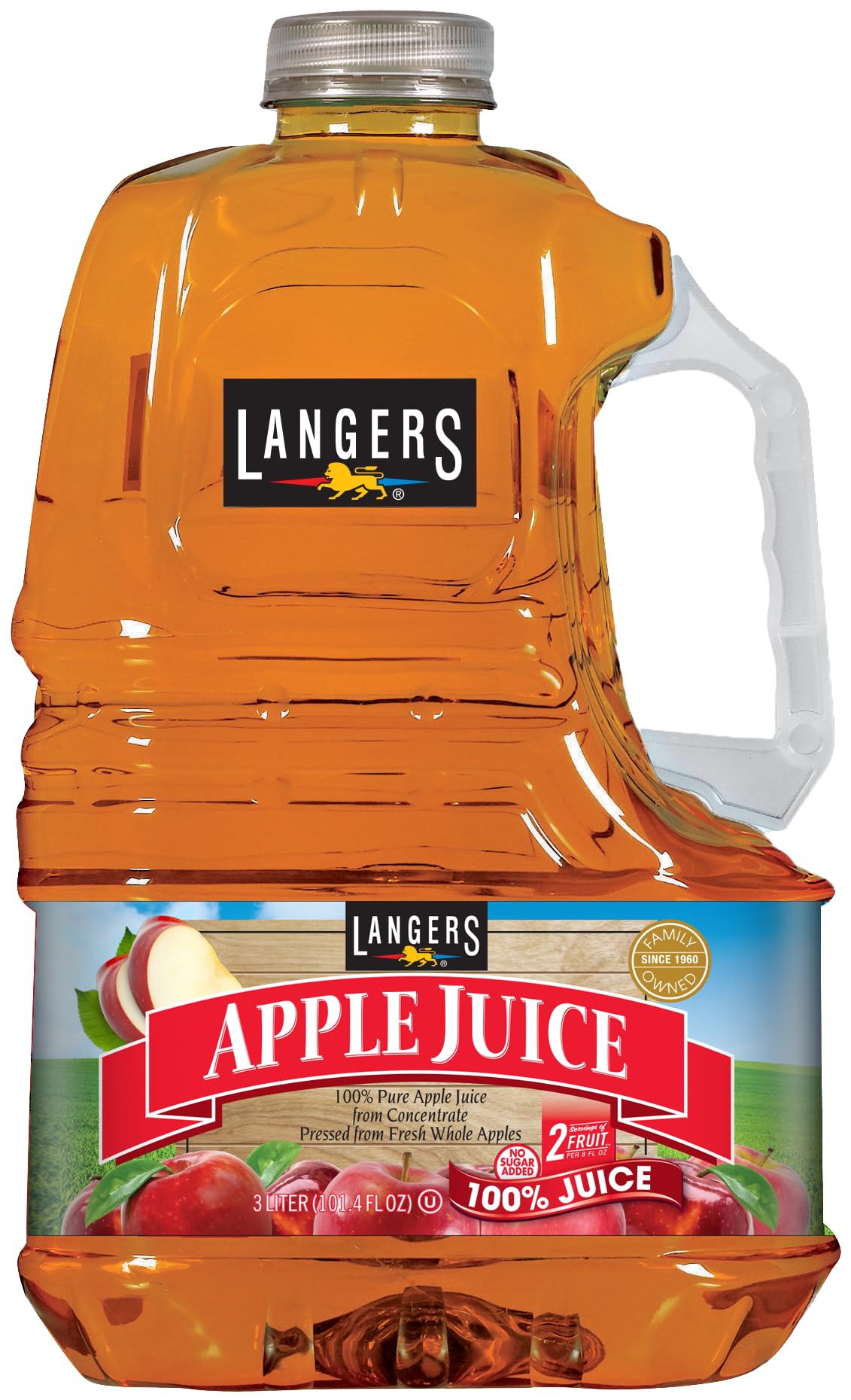 Langers 100% Juice, Apple, 101.4 Fl Oz (Pack of 4)