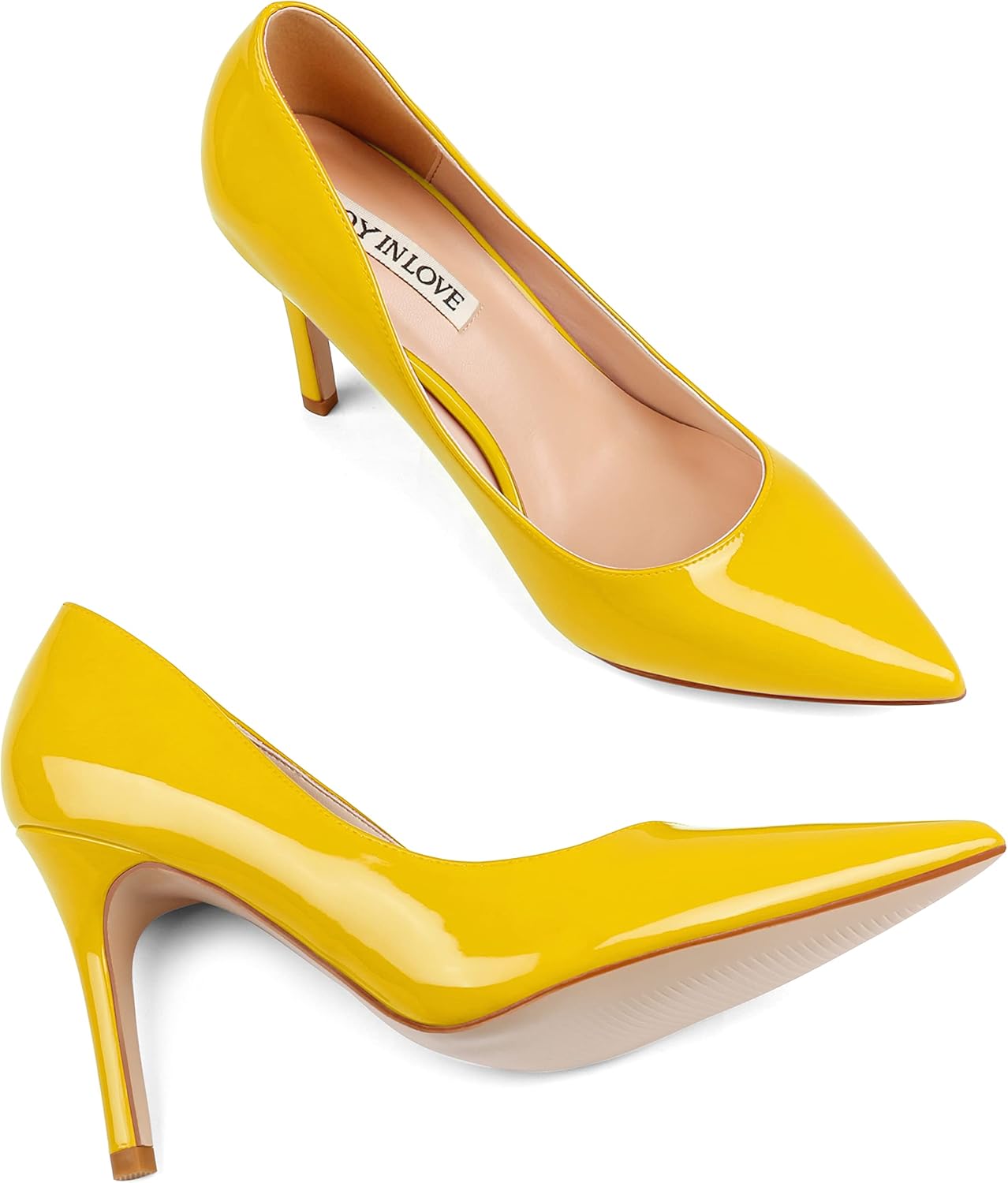 JOY IN LOVE Women's Pump Shoes 3.5" High Heels Pointy Toe Stiletto Pumps - Image 4