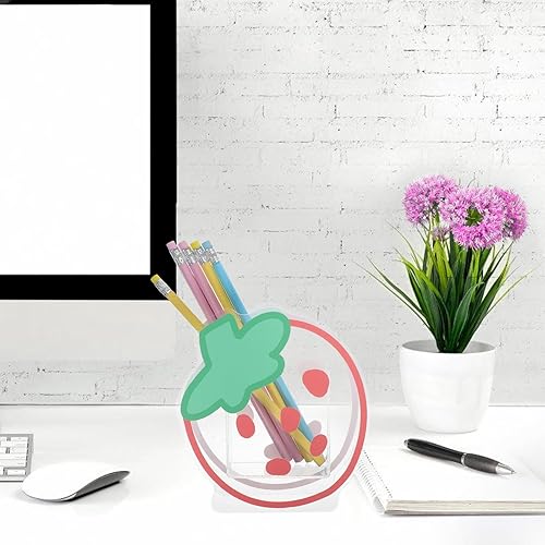 Miniatura 8 de Soporte para bolígrafo en forma de fresa de acrílico de dibujos animados para estudiantes, organizador de papelería para accesorios de escritorio de