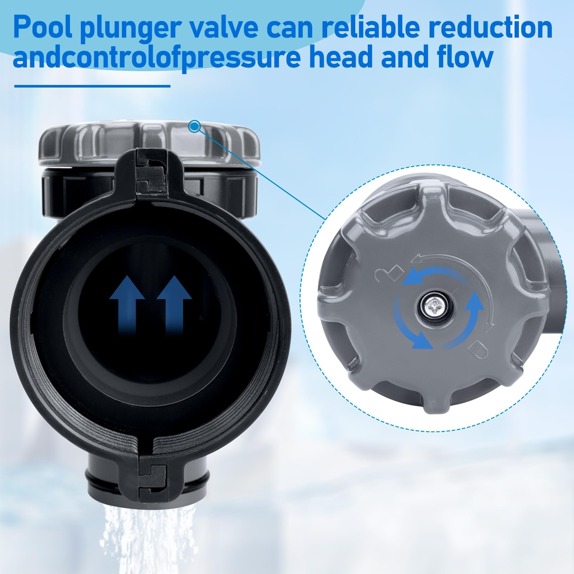 VáLvula De Entrada/Salida Para Compatible Con Coleman, Intex,Bestway,Piezas De Repuesto De Bomba De Piscina,Bomba De Filtro De Piscina Fuera Del Suelo,Para Manguera De 38 MM Pulgadas(2 Piezas)