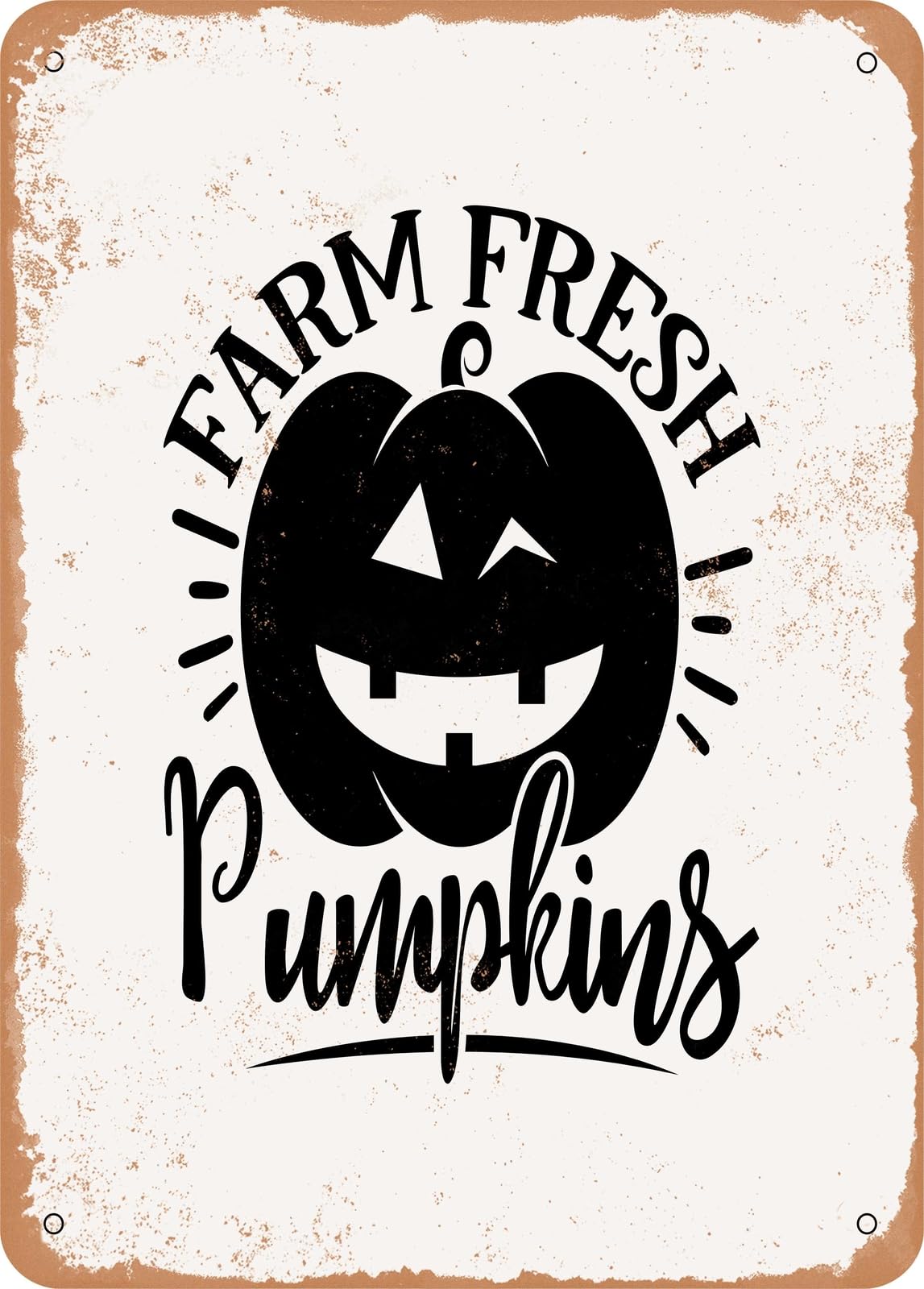 Miaomansenstore Metal Sign - Farm Fresh Pumpkins - 4 - Vintage Rusty Look Home Decor