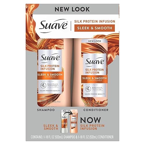 Suave Infusión de proteína de seda  champú 1-18oz y acondicionador 1-18oz