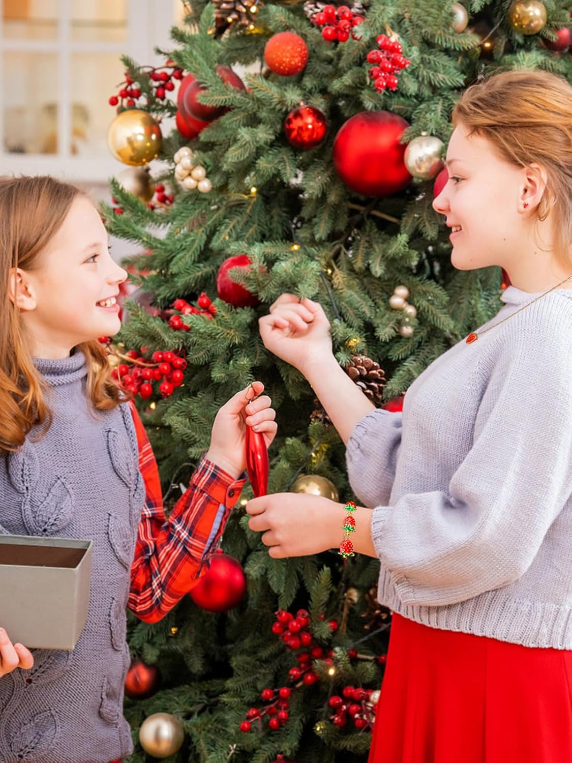 Strawberry Necklace Bracelet Set, Christmas Gifts Stocking Stuffers for Women, Cute Fruit Charm Trendy Jewelry Gifts for Her, Birthday Anniversary Graduation Gifts for Women - Image 7