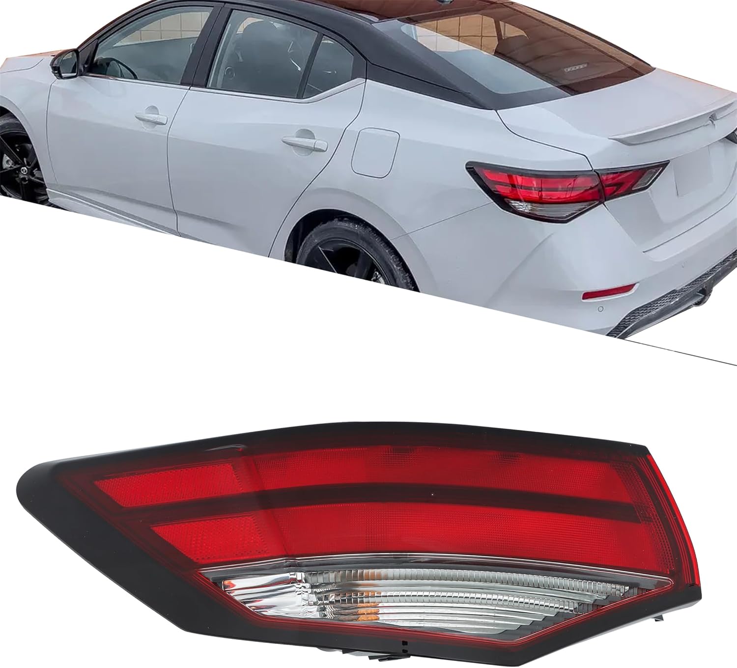 LH Left Side Outer Halogen Tail Light Replacement for Nissan Sentra 2021-2023 Driver Side 265556LB0A NI2804121