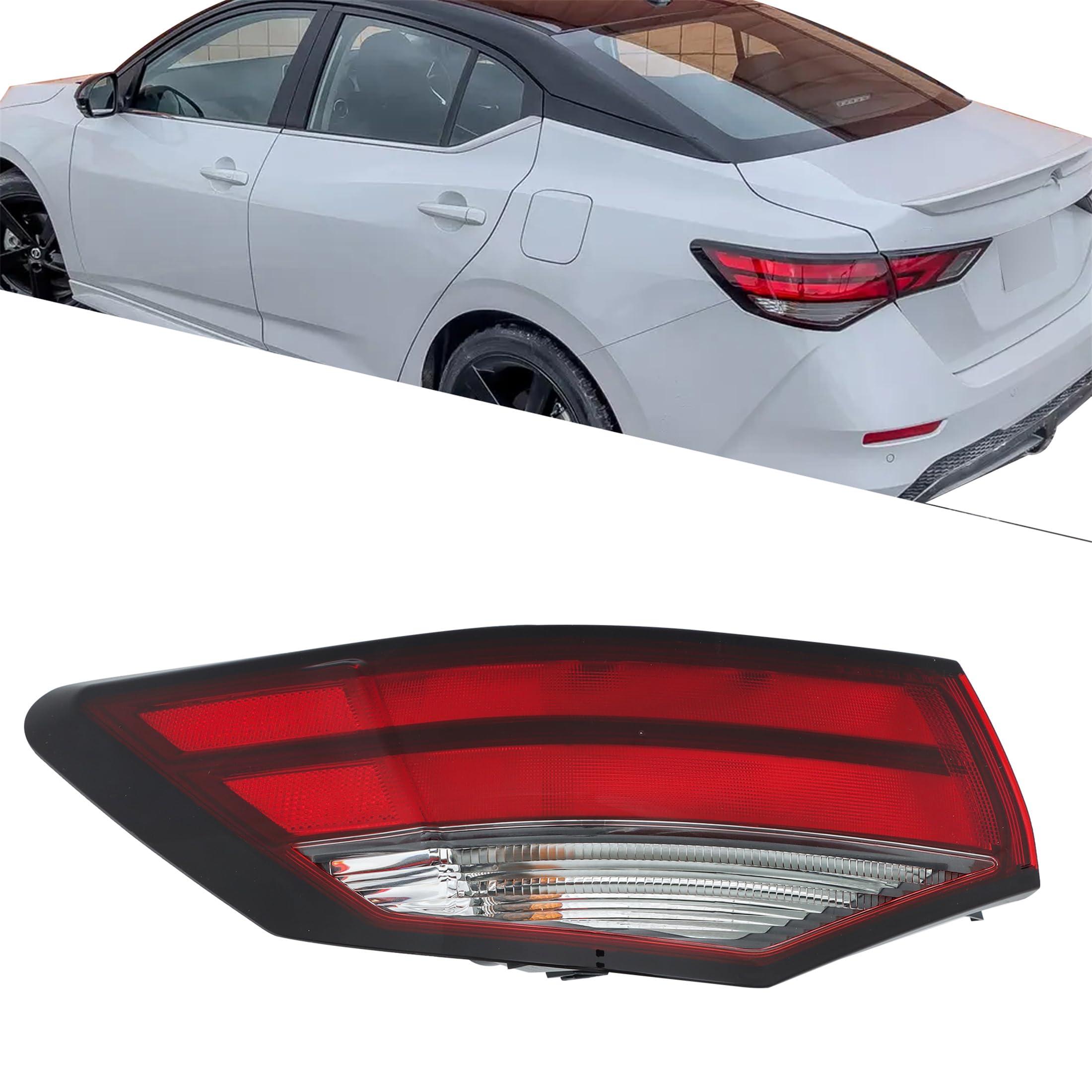 LH Left Side Outer Halogen Tail Light Replacement for Nissan Sentra 2021-2023 Driver Side 265556LB0A NI2804121