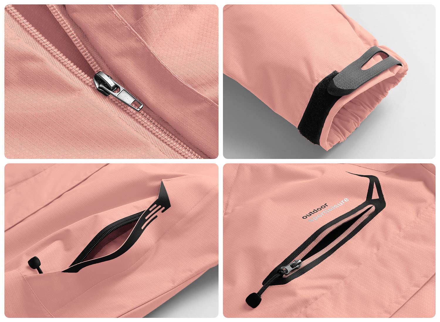 YSENTO Damen Outdoor Wanderjacke Wasserdicht Übergangsjacke Leicht Atmungsaktie Regenjacke Funktionsjacke mit Abnehmbarer Kapuze