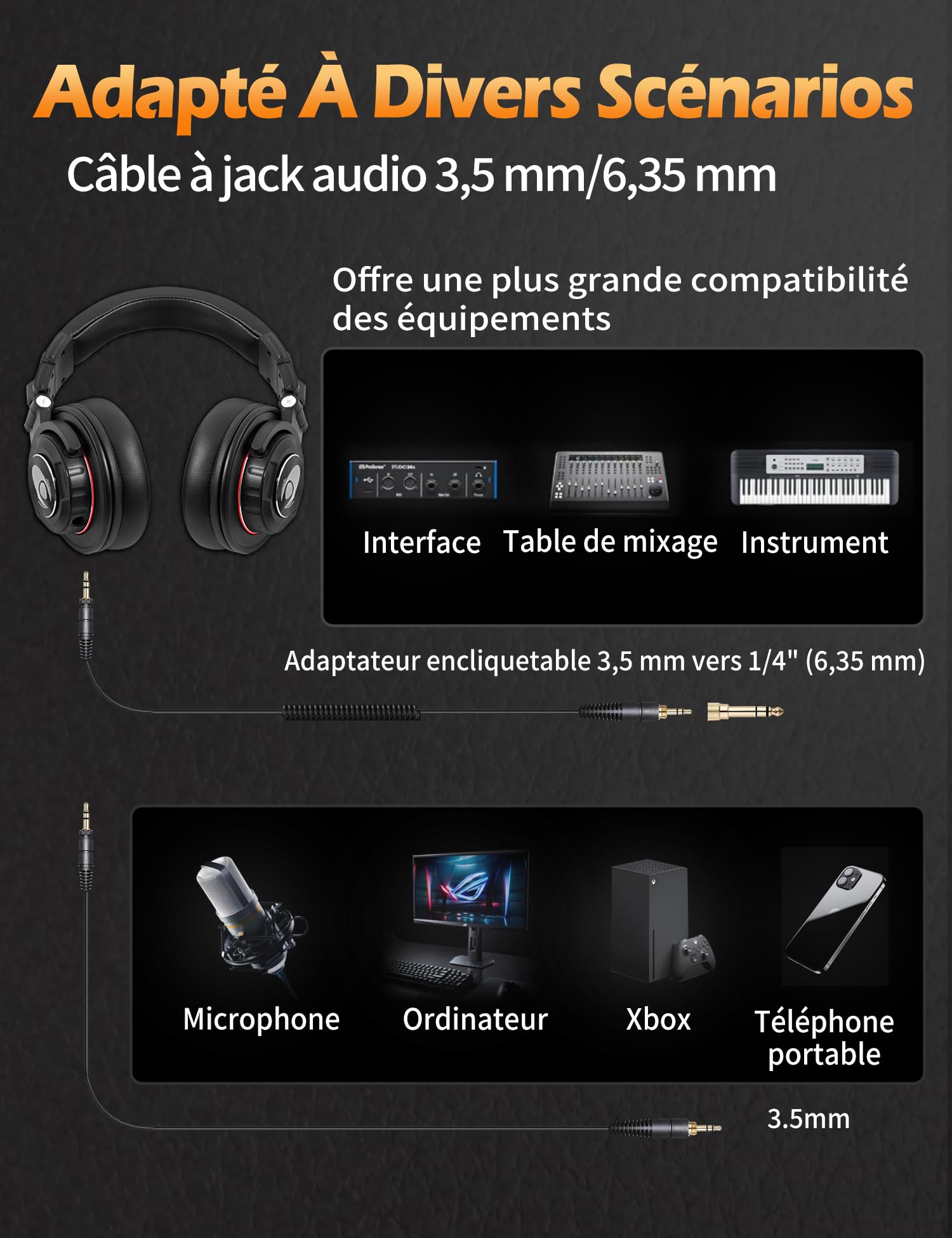 talomen Ti660x Casque Filaire Audio Over Ear，Coussinets remplaçables, Gamme de fréquences 10Hz à 40kHz, pour Le mixage, Le Mastering et l'édition, idéal pour l'enregistrement et Le mixage en Studio