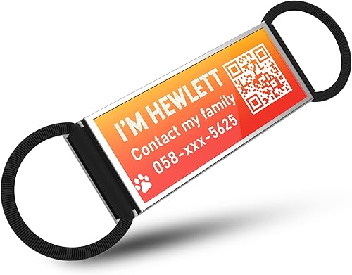 DISONTAG Etiqueta de perro con código QR, etiquetas de nombre silenciosas deslizantes sin cascabel, identificación de silenciador para mascotas,