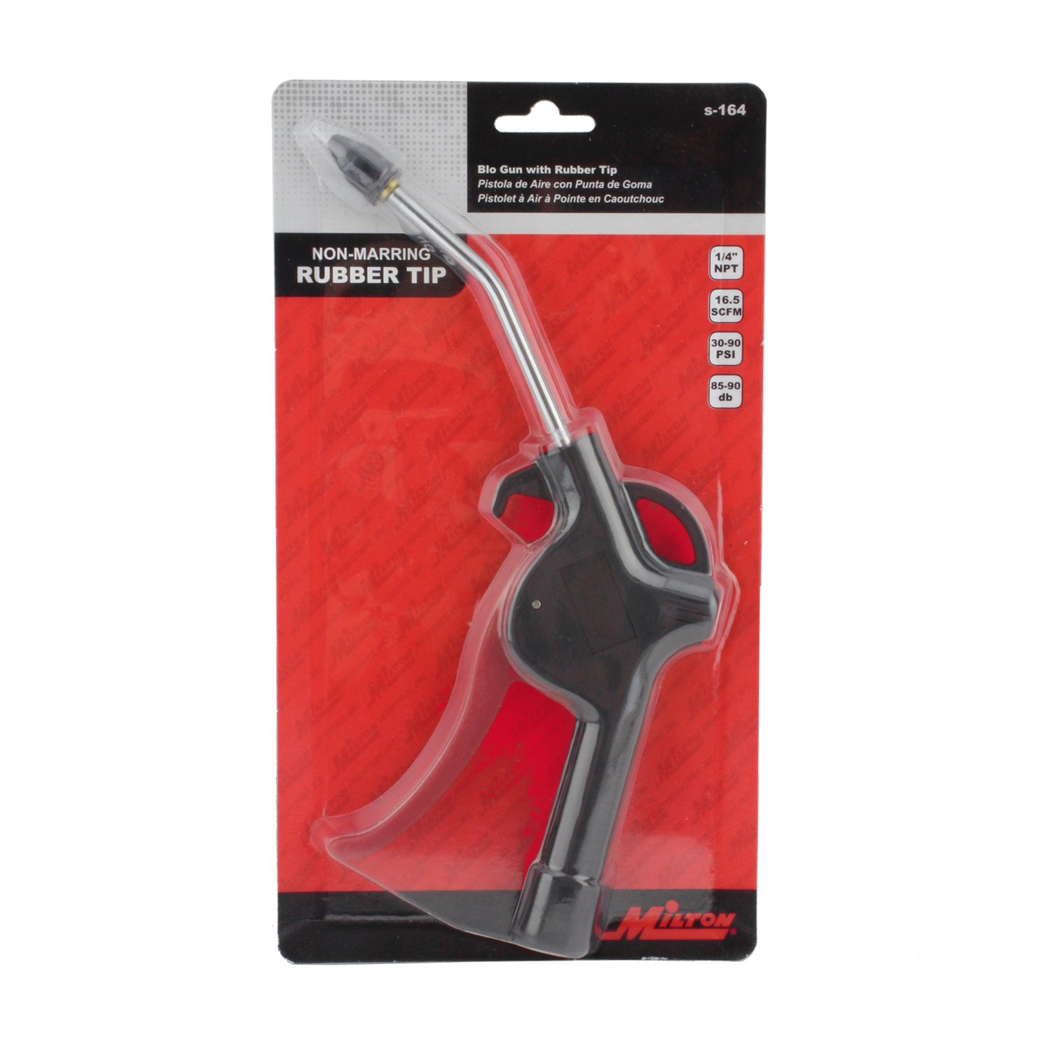 Pistol Grip Blow Gun - Fixed Rubber Tip by Milton – 11"L x 7"W x 5"H, Plastic, Black, Model S-164