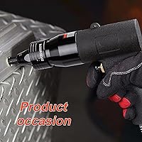 Vista 7 de Pistola neumática de tuerca remachadora con cabeza autoblocante de 10-24, 1/4, 5/16 y 3/8, pistola de remache de aire de velocidad ajustable, kit