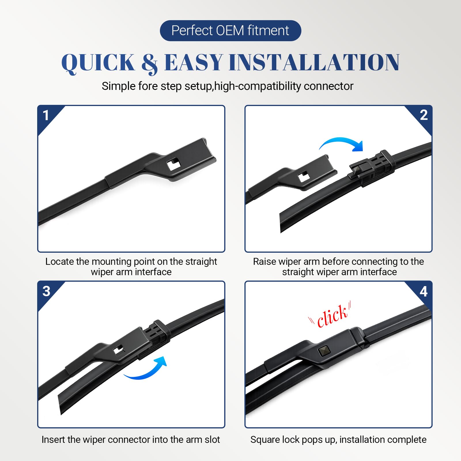 Para Ford Para Fiesta MK6/MK7 19mm Push Button 2008-2016 26 "+ 15" + 12" Limpiaparabrisas Delantero Trasero Parabrisas Accesorios Ventana