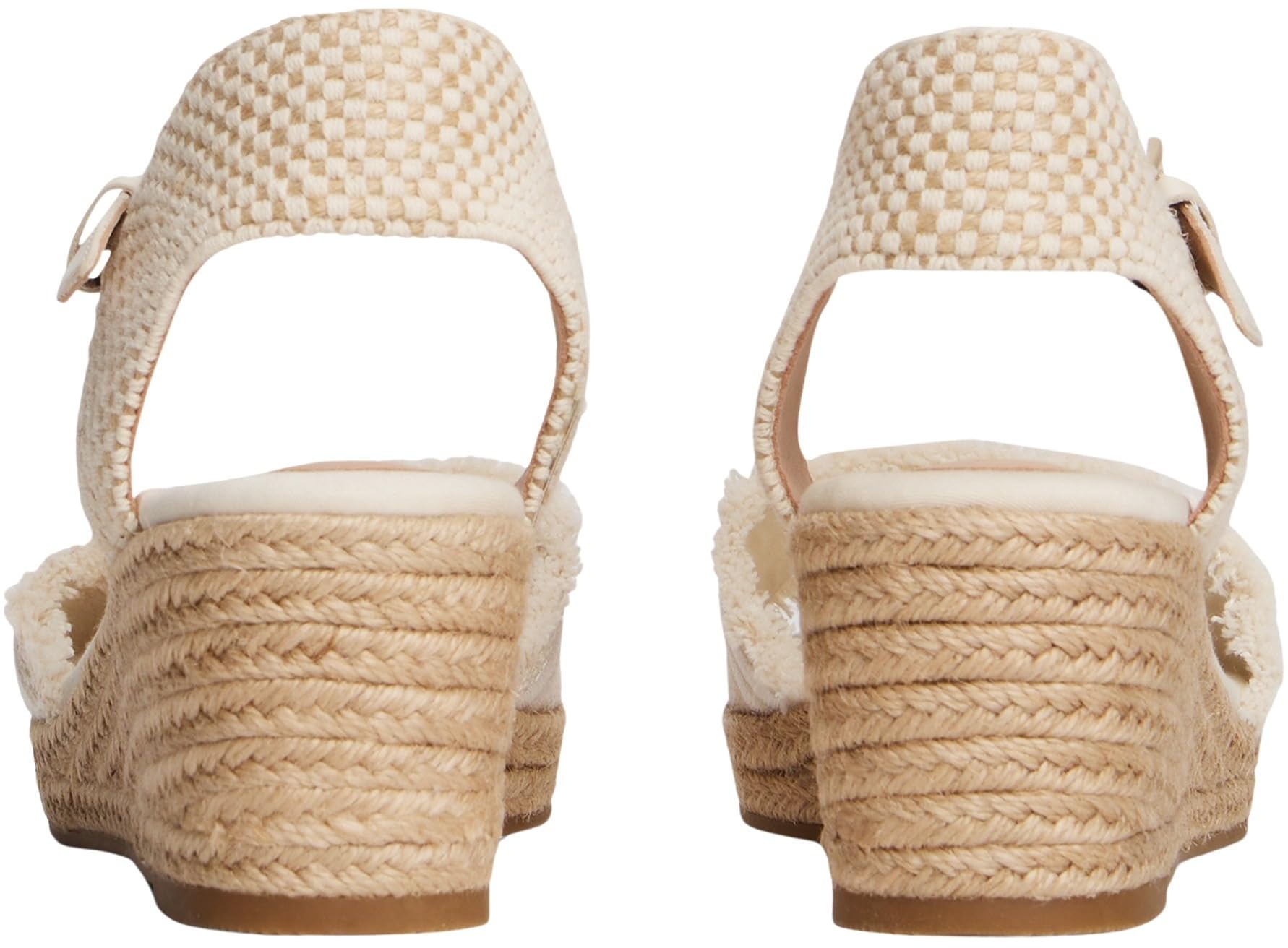 Tommy Hilfiger Donna Espadrillas Wedge Fringe Canvas con Tacco a Zeppa