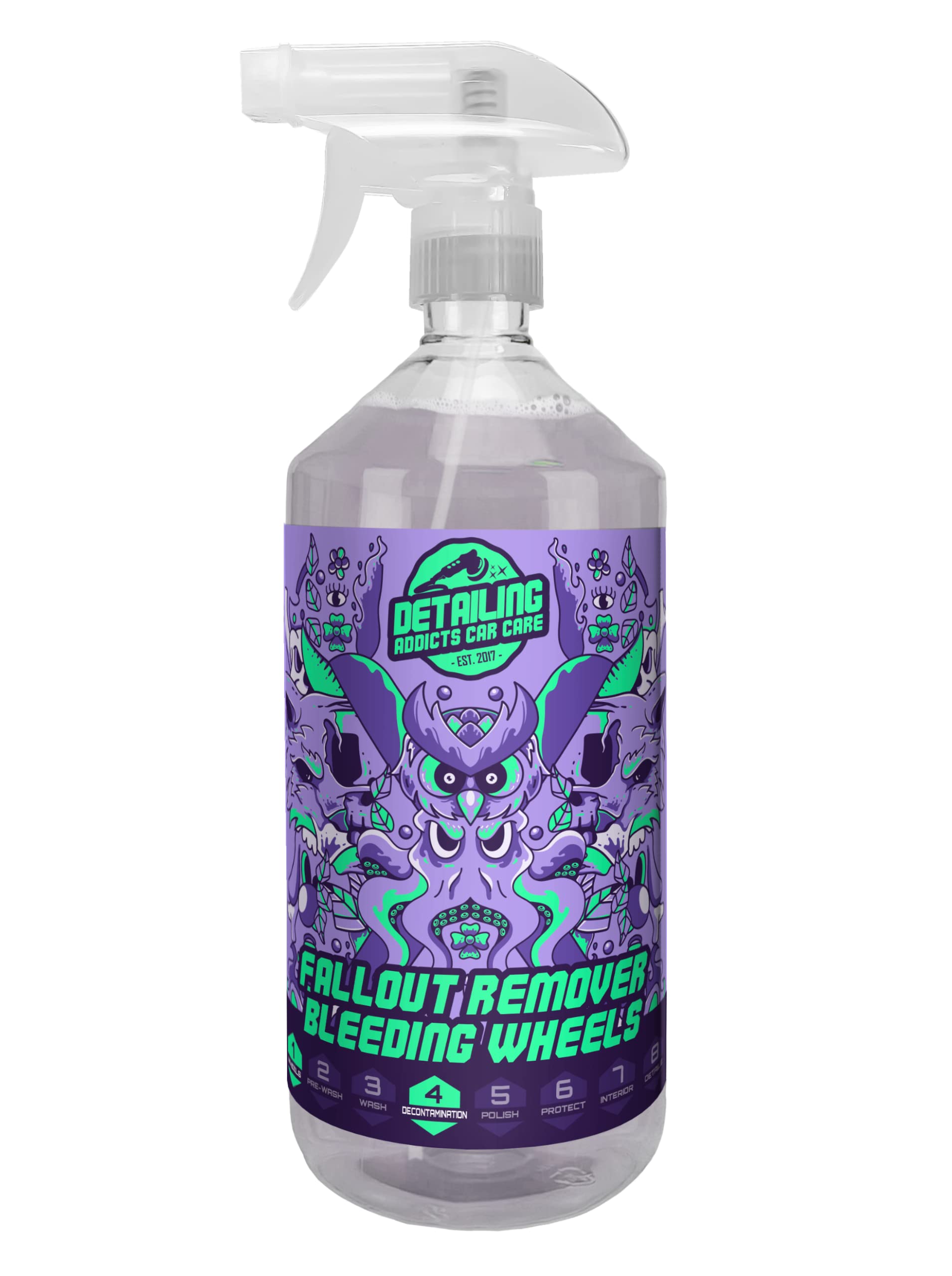 DetailingAddicts Car Care - Fallout Remover - Bleeding Wheels 1L – pH Neutral Reactive Formula – Targets Iron, brake dust and Airborne Contaminants