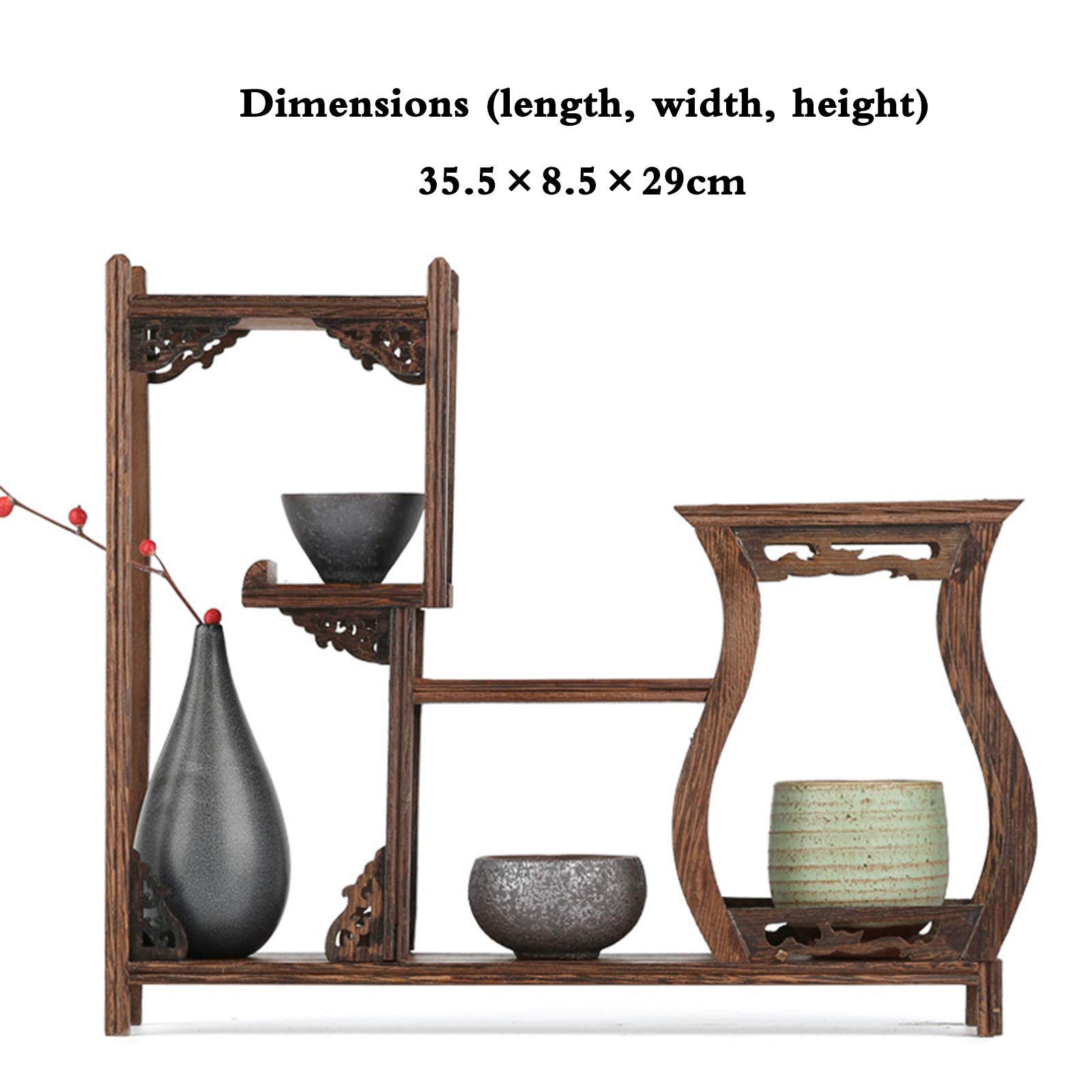 Amazon｜シノワズリ中国風珍品棚-木製 アンティーク 調 飾り棚 ラック