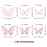 Outus 120 Pieces Pink 3D Layered Butterfly Wall Decor Removable Butterfly Stickers Hollow Mural Decals for Birthday Cake Decorations Crafts Bouquet Flower Arrangements