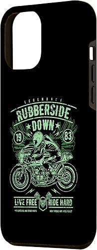 Vista 23 de iPhone 11 Retro Cafe Racer Rubberside Down Motorcycle Race Design Case