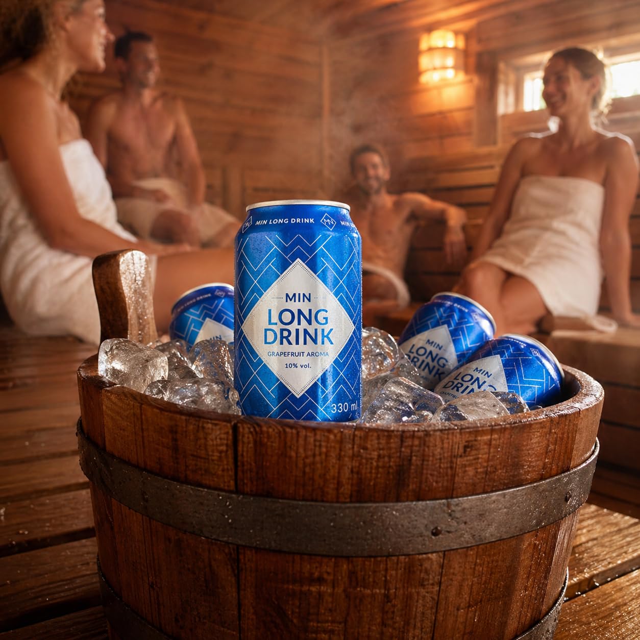 MIN Long Drink Grapefruit – Lonkero – Finnisches Nationalgetränk – Premium Gin-Longdrink – Fertig servierbereit – Nachhaltig produziert in Finnland – 10% Vol. – Glutenfrei – 12×0,33 L – 3 € Dosenpfand