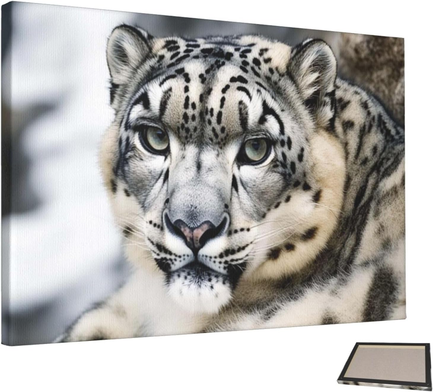 KCNDFOEPAV Wall Art for Living Room Decorative Painting Posters Wall Decor Snow Leopard Painting Modern Canvas Paintings Artwork for Walls Abstract Pictures for Hallway Office