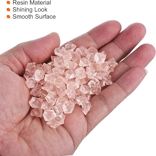 Miniatura 34 de MECCANIXITY 300 piedras brillantes de 8 a 0.394 in brillantes para decoración en la oscuridad, piedras luminosas, decoración de bricolaje naranja