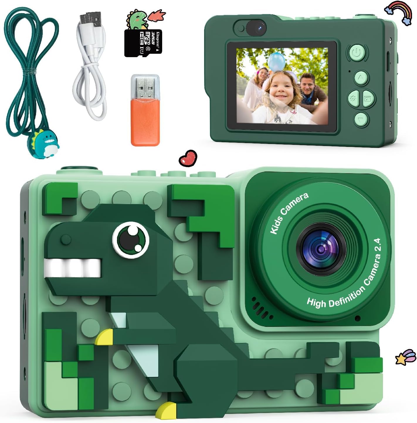 SIGNY Childrens 1080P HD Selfie Camera with 32GB SD Card – 2.4 Inch Digital Video Camera for Boys and Girls, Unicorn and Dinosaur Designs for Kids Ages 3-12 (Multicolor) (B0DH2RWWWH) Amazon Price History, Amazon Price Tracker