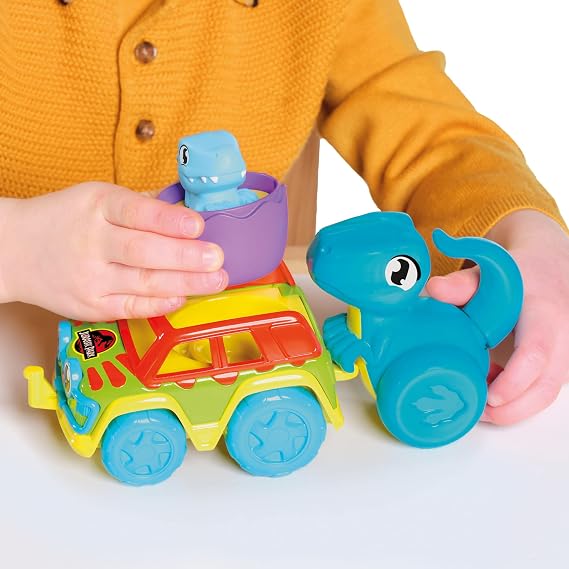 Toomies -TOOMIES E73251 Tomy Chase & Roll Raptors, Push-pass, Dinosaur Kids, Jurassic World, Educational Colors and Sound, Toy for Baby Boys & Girls 12 Months +, Multicolor