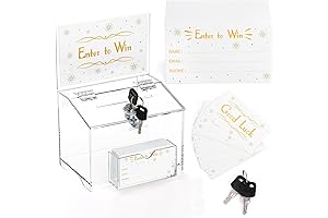 ZENFUN Acrylic Suggestion Box with Lock, Donation Box with 100pcs Enter to...