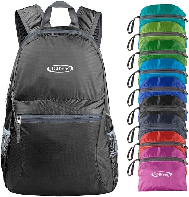G4Free 20L Ultra Lightweight Foldable Backpack Packable Water Resistant Daypack for Outdoor Walking Camping Traveling Cycling Holiday Unisex