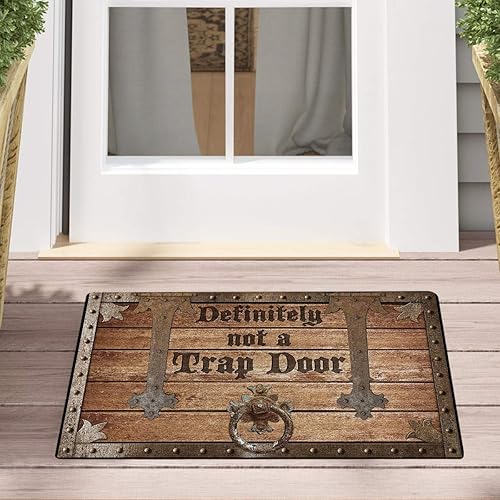 Miniatura 2 de Bestcustom - Felpudo para puerta interior y exterior con texto en inglés "Definiitely Not A Trap", cálido regalo de bienvenida para amigos, hombres