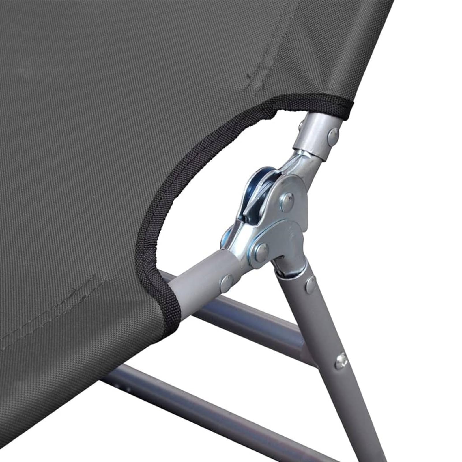 Homgoday Chaise Longue Pliable avec Dossier réglable Gris, Bain de Soleil de Jardin Dossier Réglable, Lit de Camping Transat de Relax pour Plage, Extérieur, Balcon, Terrasse