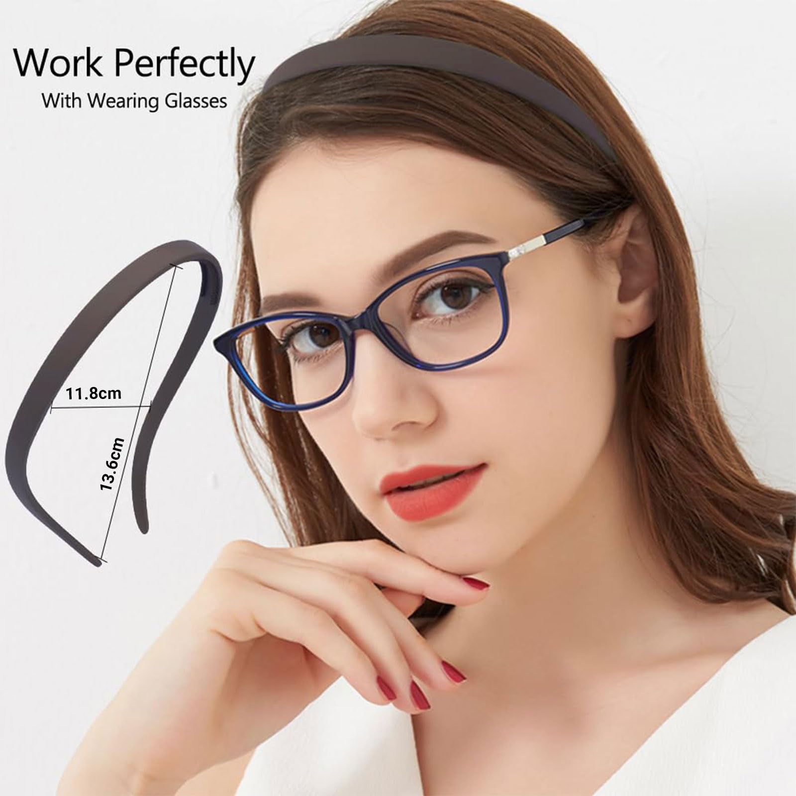 BelleVive 6 Piece Headbands Set for Glasses Wearers No Pressure No Headache Square Headband Headband for Women Comfortable Headbands Non-slip - Image 3