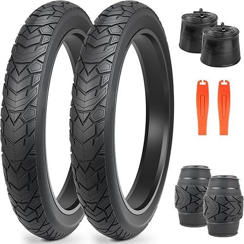MEGHNA Fat Bike Tire 20/26 x 4.0 inch Fat Tire 20/26 inch Heavy Duty Grooves Foldable Replacement All Terrain Tire for Snow Bike E-Bike