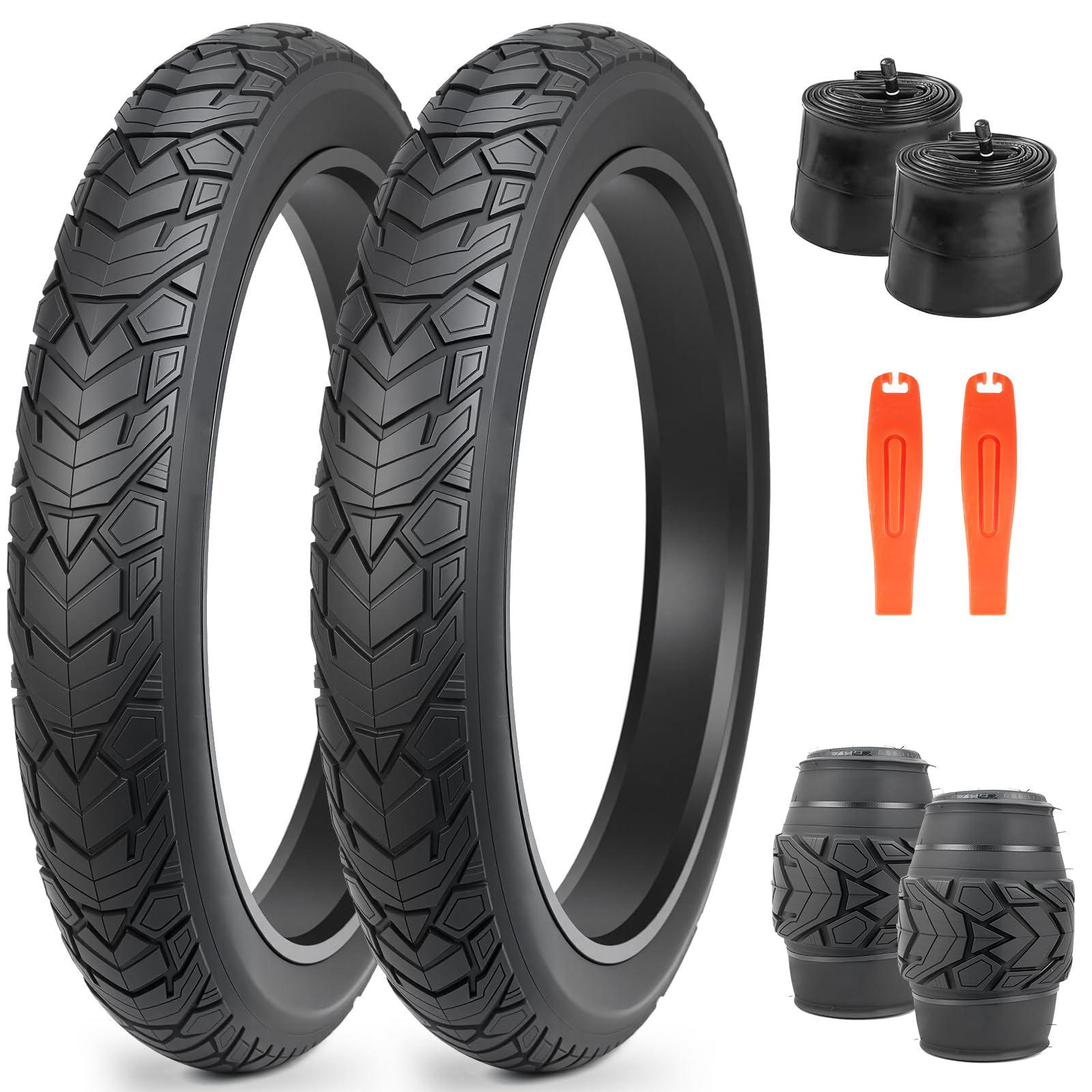 ZUKKA Fat Bike Tire 26x4.0 inches Mountain Bike Tire Fat Tire 26 inches ETRTO 98-559 with 26 inches Fat Bike Tube 26x4.0 AV35 mm Heavy Duty Deep Grooves Foldable Replacement All Terrain, Black