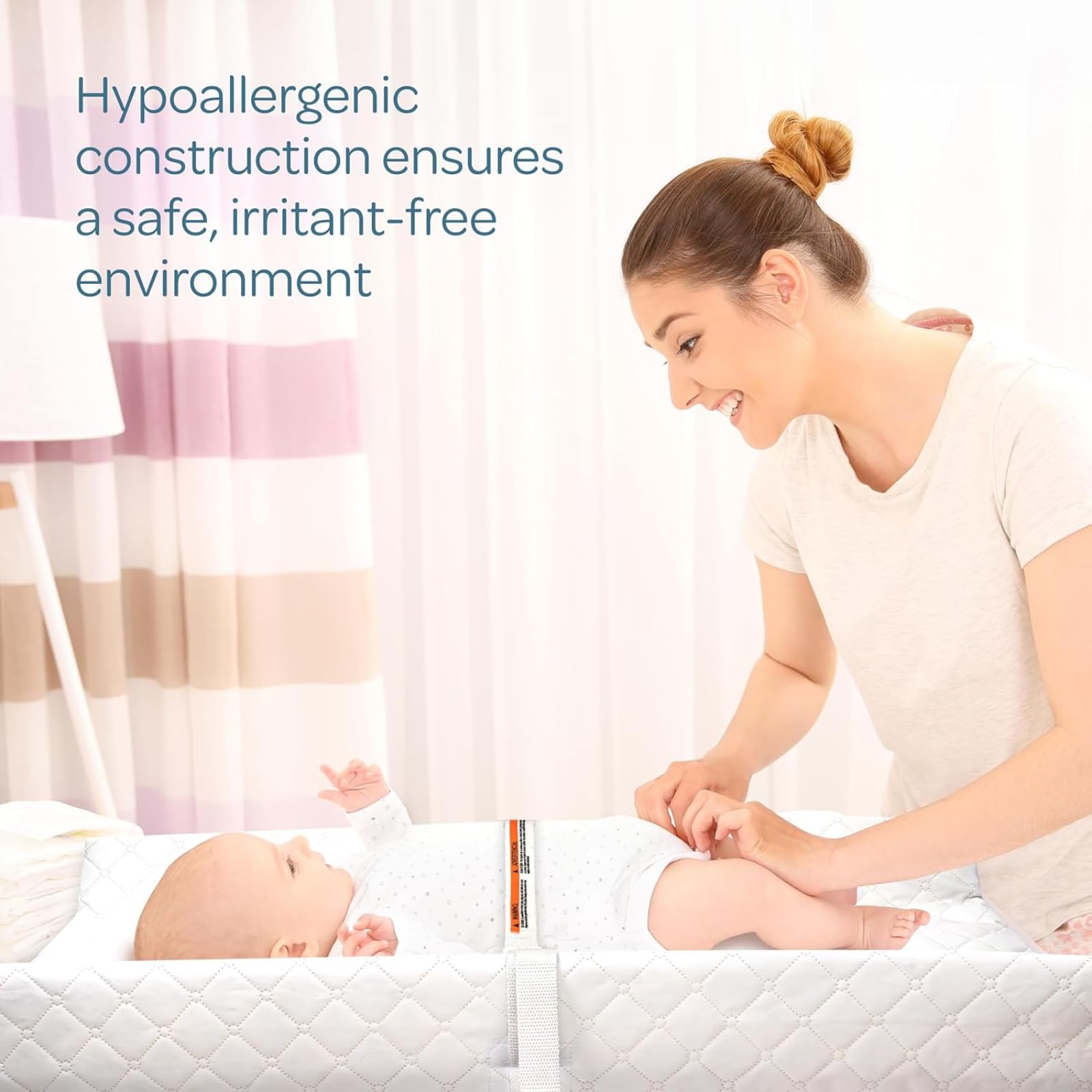 The Autostory Waterproof Contour Diaper Changing Pad – 80 x 40 cm Baby Change Mat with Safety Strap, Anti-Slip Base, Easy to Clean, Lightweight – Fits All Standard Changing Tables & Dresser Tops - Image 8 thumbnail