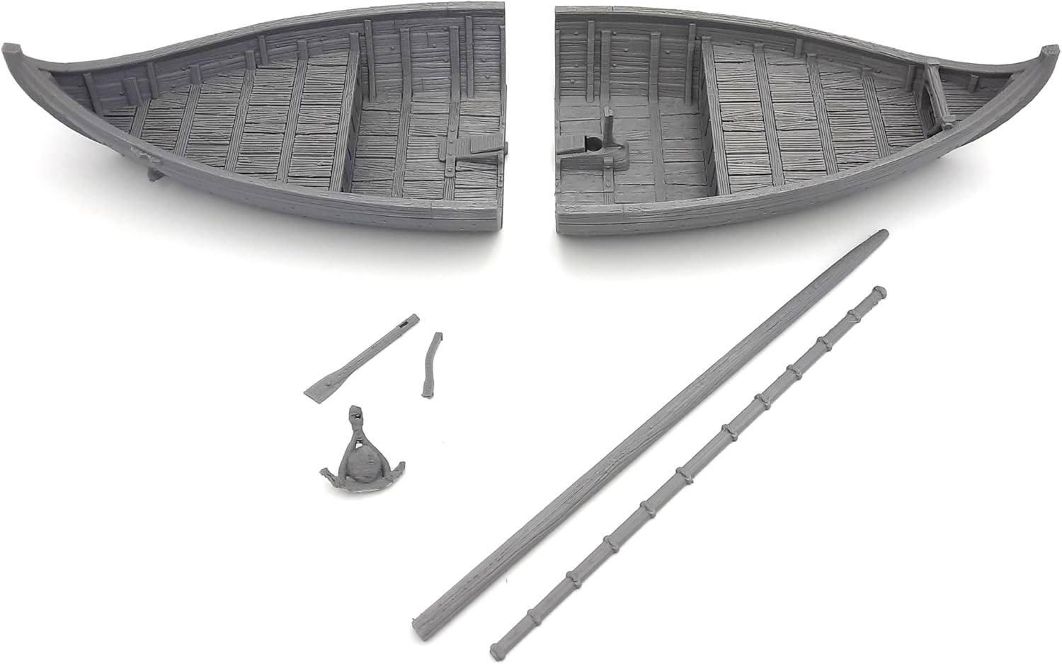 Viking Boat - RPG - Pathfinder - Fate of The Norns - Figurine Miniature (Gray/Unpainted) (Knarr)