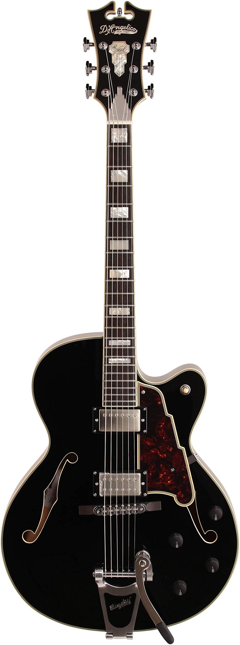 D'Angelico EX-175 Archtop Hollowbody Electric Guitar (Black)