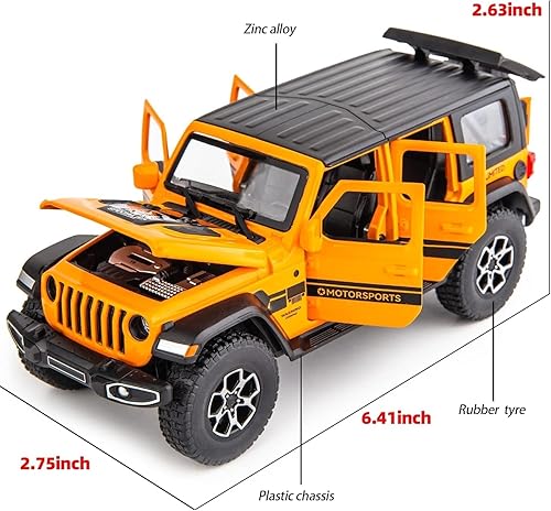 Miniatura 2 de Compatible con 132 Wrangler aleación fundido a presión modelo de auto coleccionable con luz y sonido, vehículo de juguete para niños y niñas, regalo