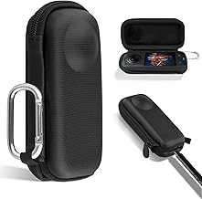Khanka for Insta360 X5 X4 Action Camera- Rigid Carrying Case, Compact Travel Storage Bag, Compatible with Insta360 X5/X4 Camera with Quick Access Base and Carabiner (Black)