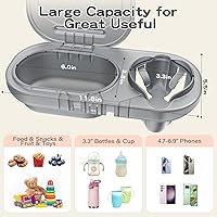 Vista 5 de 3-in-1 Universal Stroller Snack Tray Attachment with Dust Cover Sturdy Stroller Cup Snack Holder Clamp & Silicone Arms Grip Design Baby Travel Gear